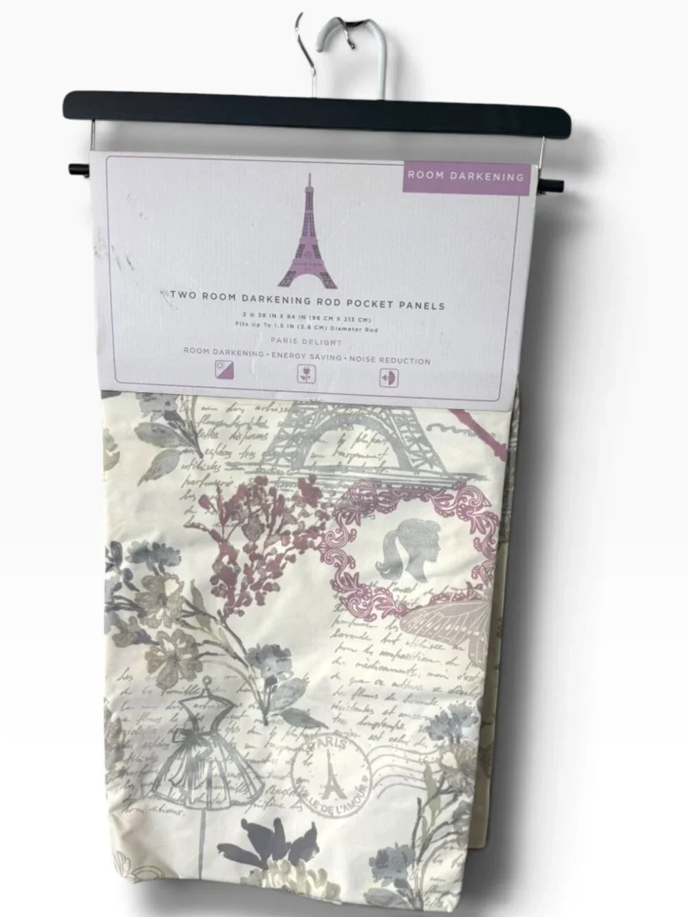 NEW Nanette Lepore Kids Paris Delight Room Darkening Curtains – 2 Panels – 38” x